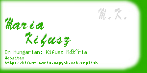 maria kifusz business card